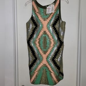 Rodeó Boutique sequin tribal pattern dress size large